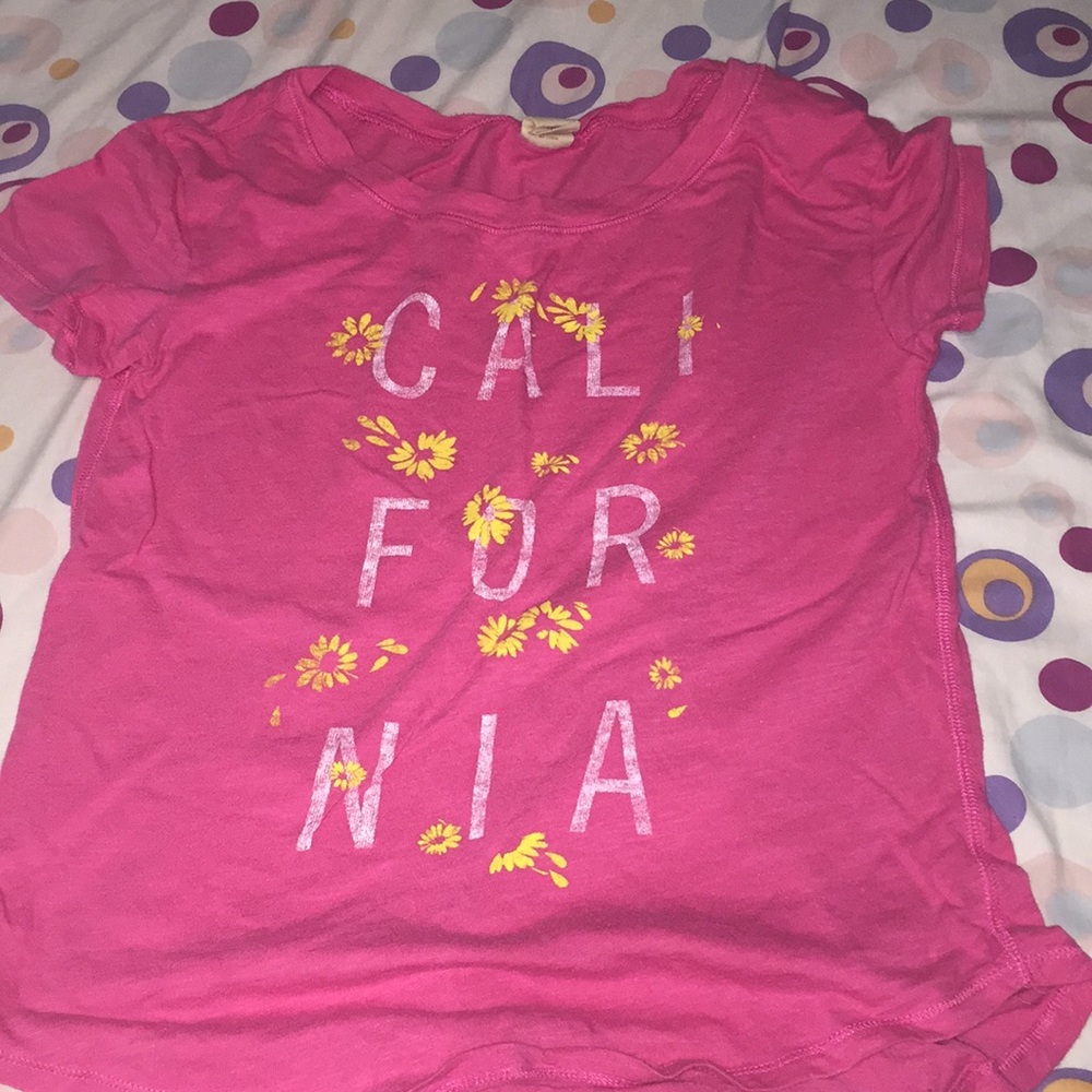 pink california hollister crop top